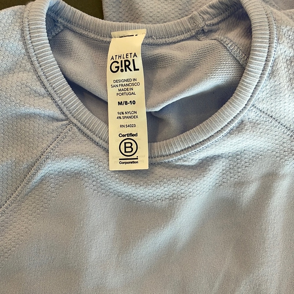 Periwinkle Longsleeve Athleta Girl Workout Top